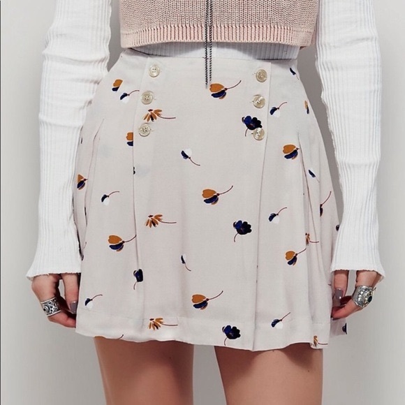 NWOT Free People Floral Mini Skirt - Picture 2 of 2